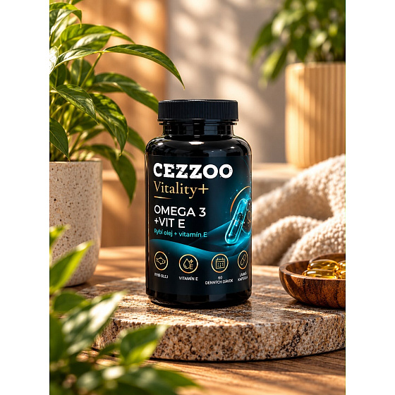 CEZZOO Vitality+ Omega3 + Vit E 60 softgels (Omega 3 + vitamín E)